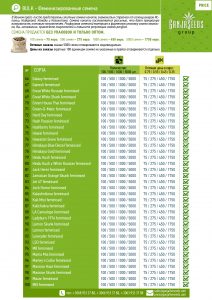 Прайс BULK - Феминизированные семена