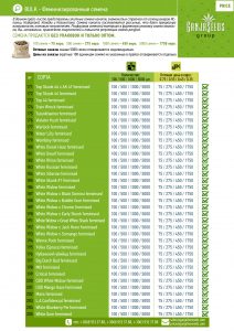 Прайс BULK - Феминизированные семена